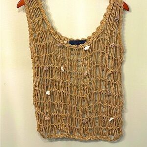 Crochet Women's/teens Tank Top Large. Has Rosettes Attached.